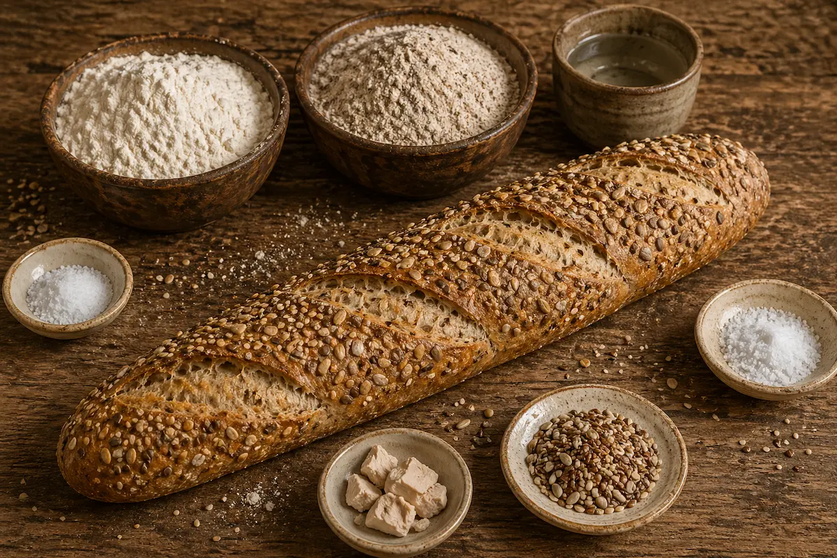 Baguette maison multi céréales croustillante