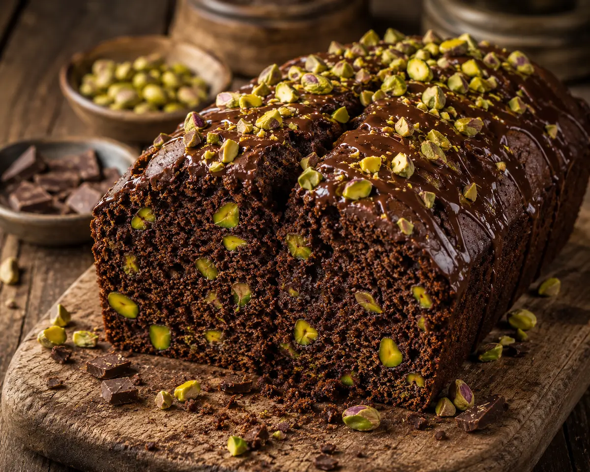 Cake chocolat pistache moelleux