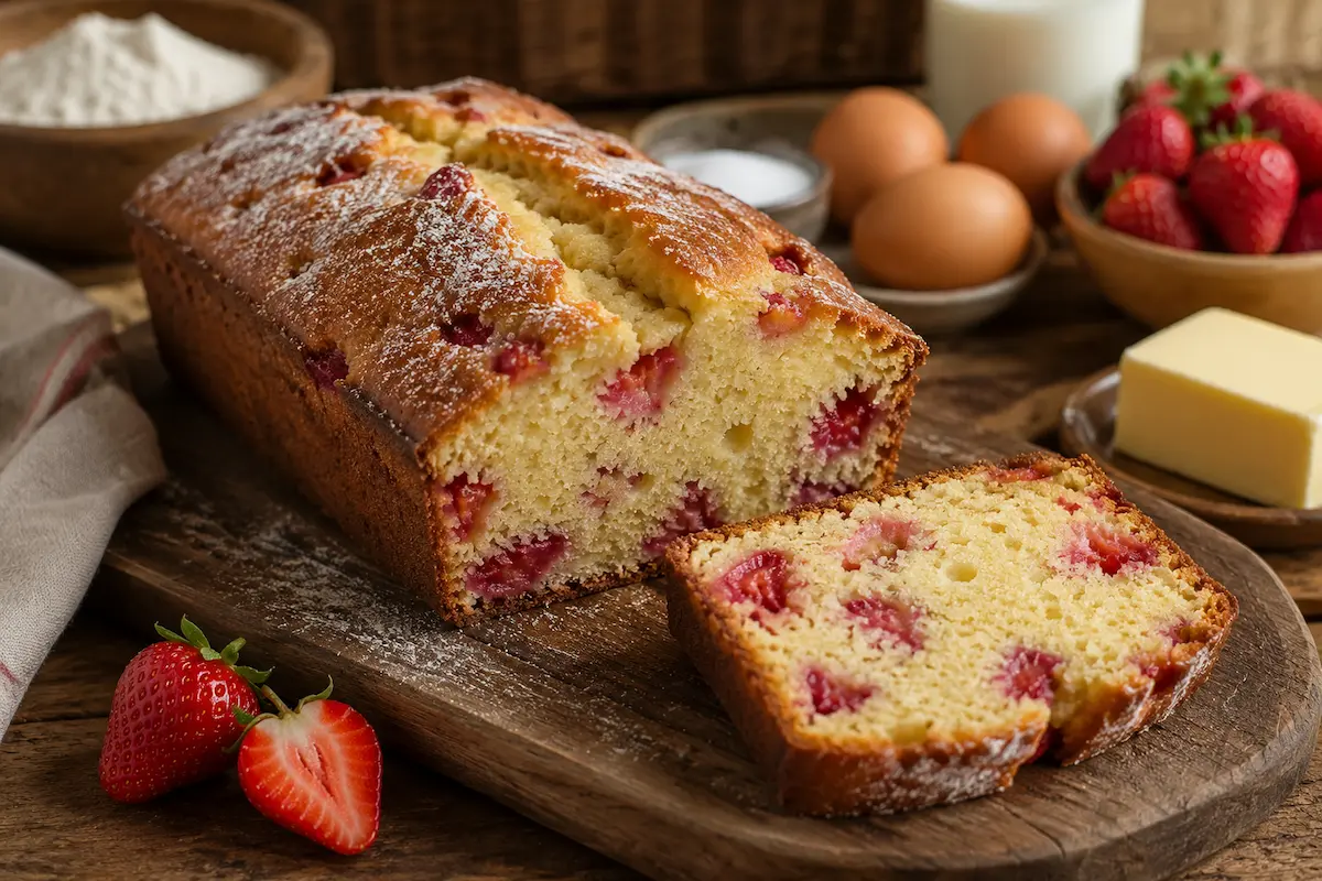 Cake vanille fraise moelleux