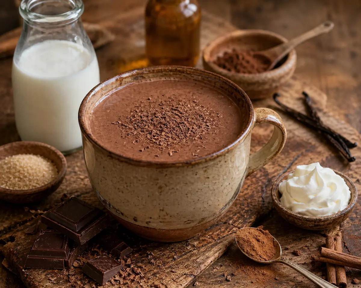 Chocolat chaud maison au lait boisson chaude onctueuse facile