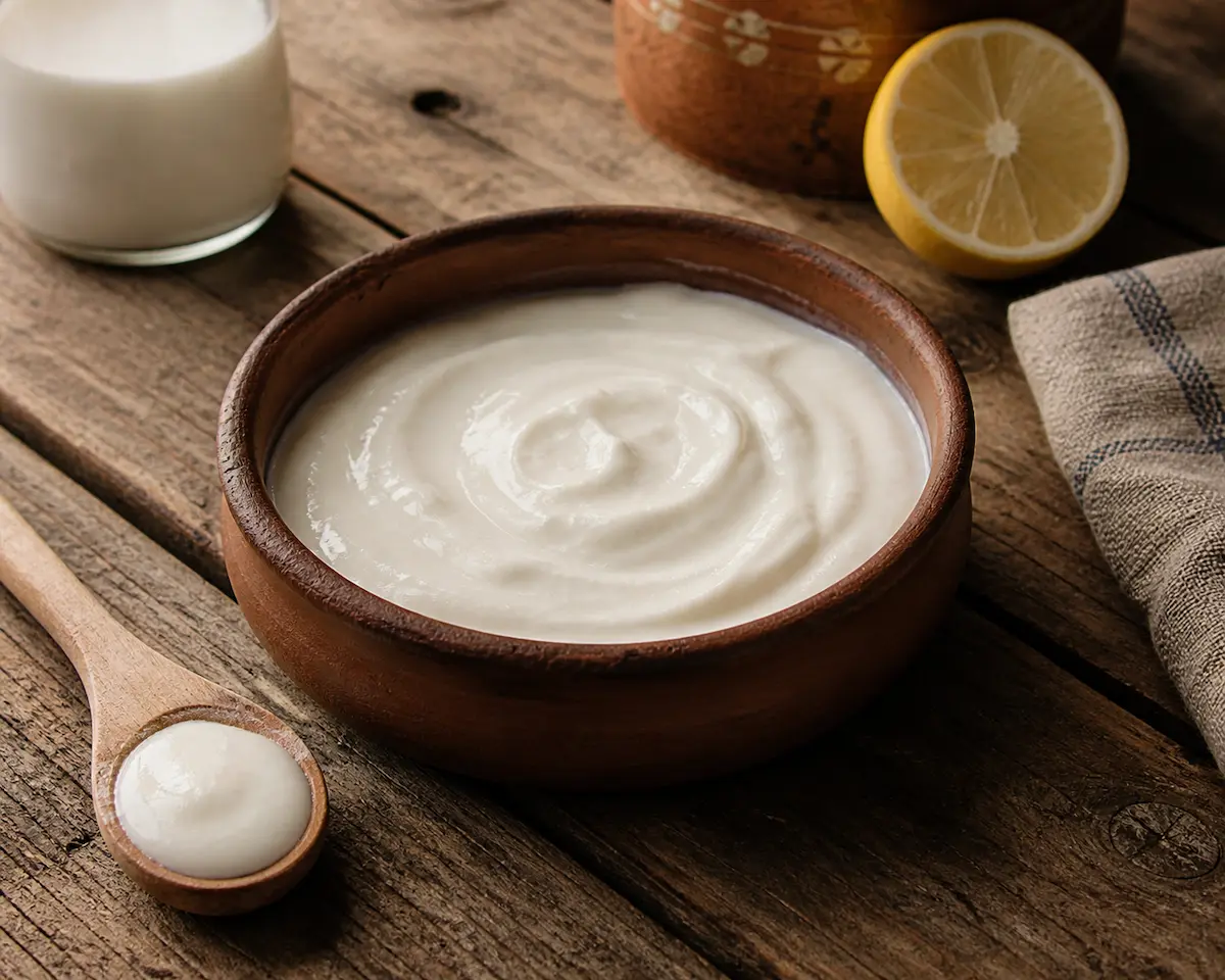 Crème maison à base de lait texture légère