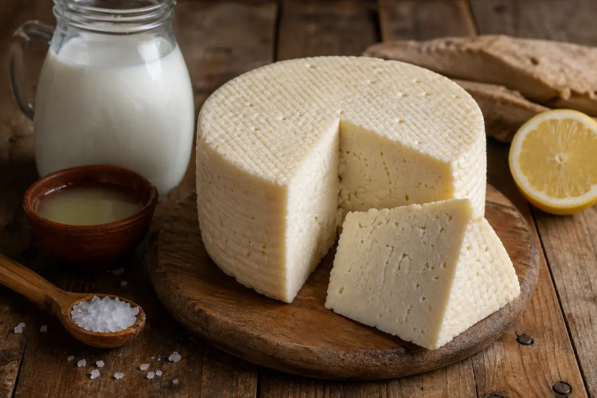 Fromage maison au lait de brebis frais texture onctueuse