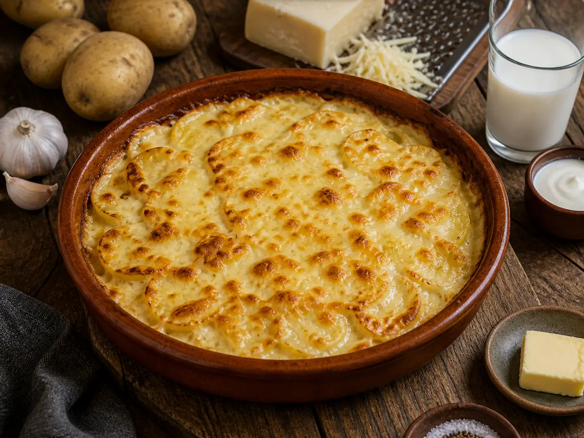 Gratin au fromage de brebis maison texture fondante et dorée