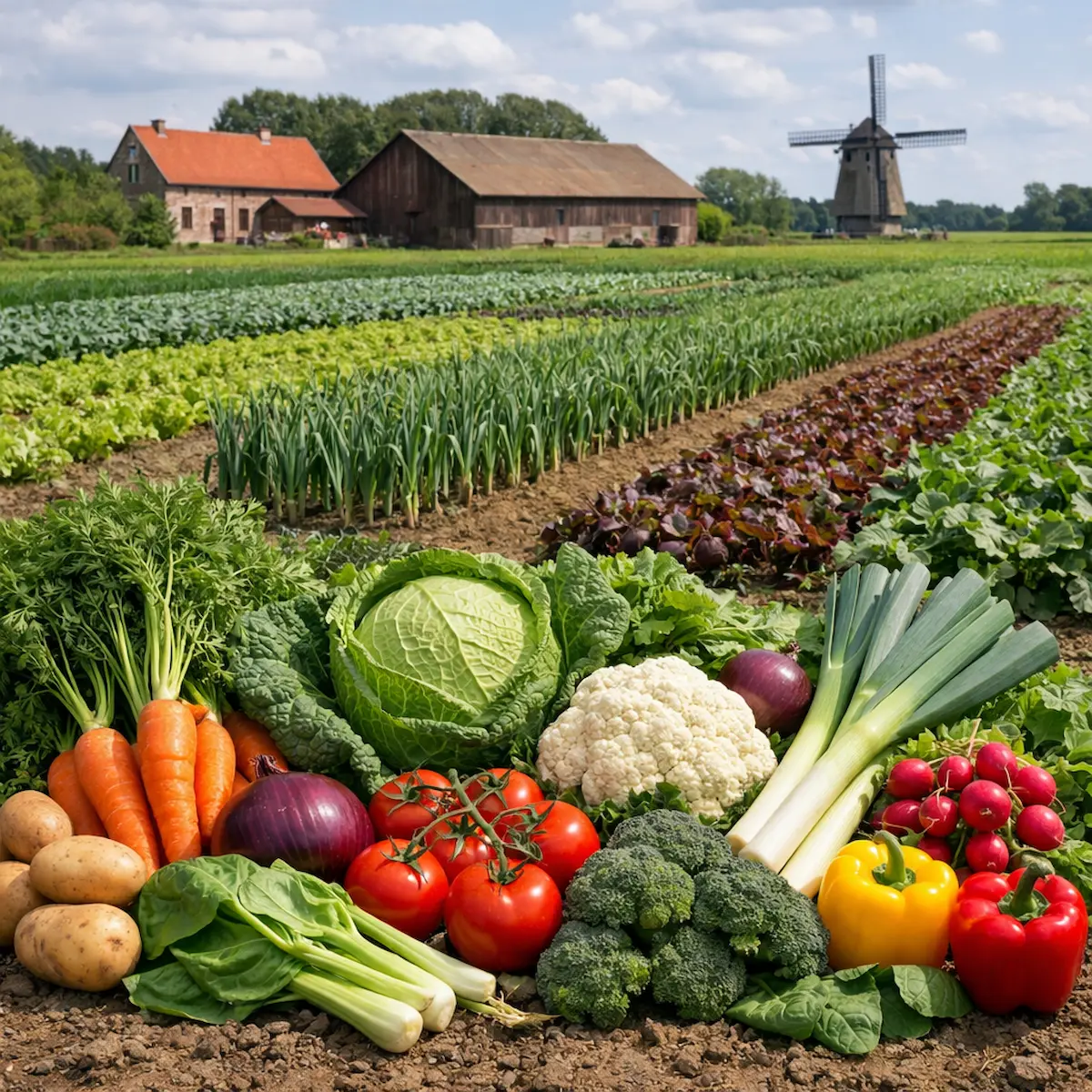 Cultures maraîchères en Belgique avec légumes locaux