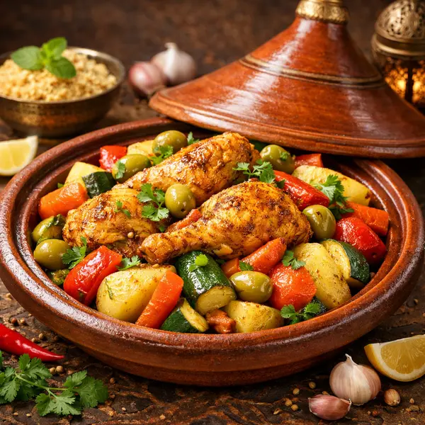 Tajine de poulet aux légumes
