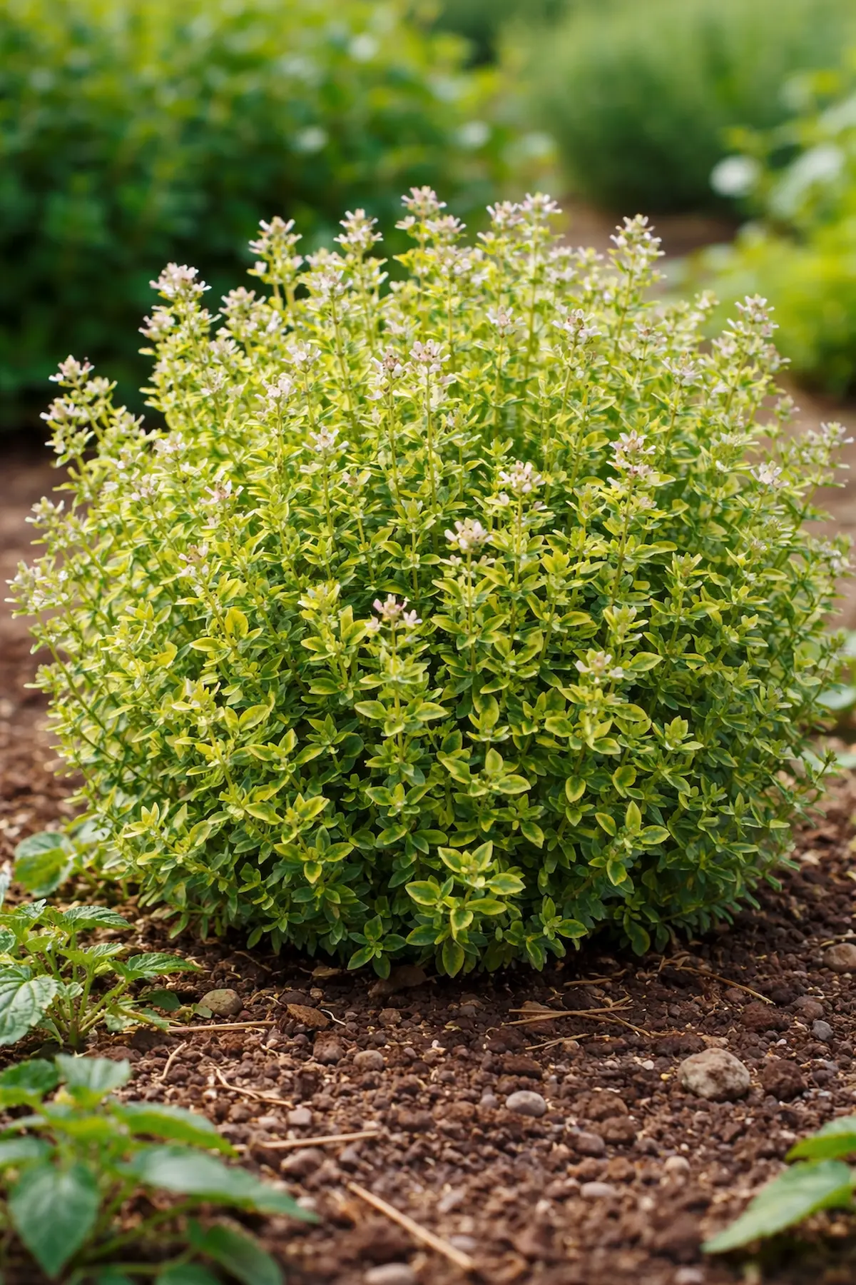 Thym citronné cultivé dans un jardin en Belgique